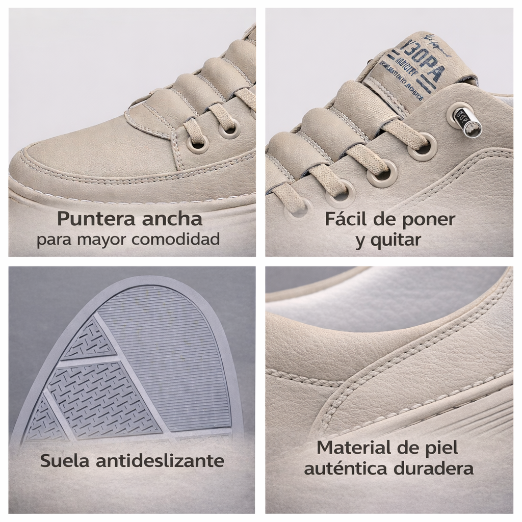 🔥 ¡50% DE DESCUENTO! ⏰ Zapatos ortopédicos para hombre de diseño ergonómico — Confeccionados en piel de ternera ✅ Suaves, cómodos y con un soporte excelente 🦶  Alivian eficazmente el dolor de pies