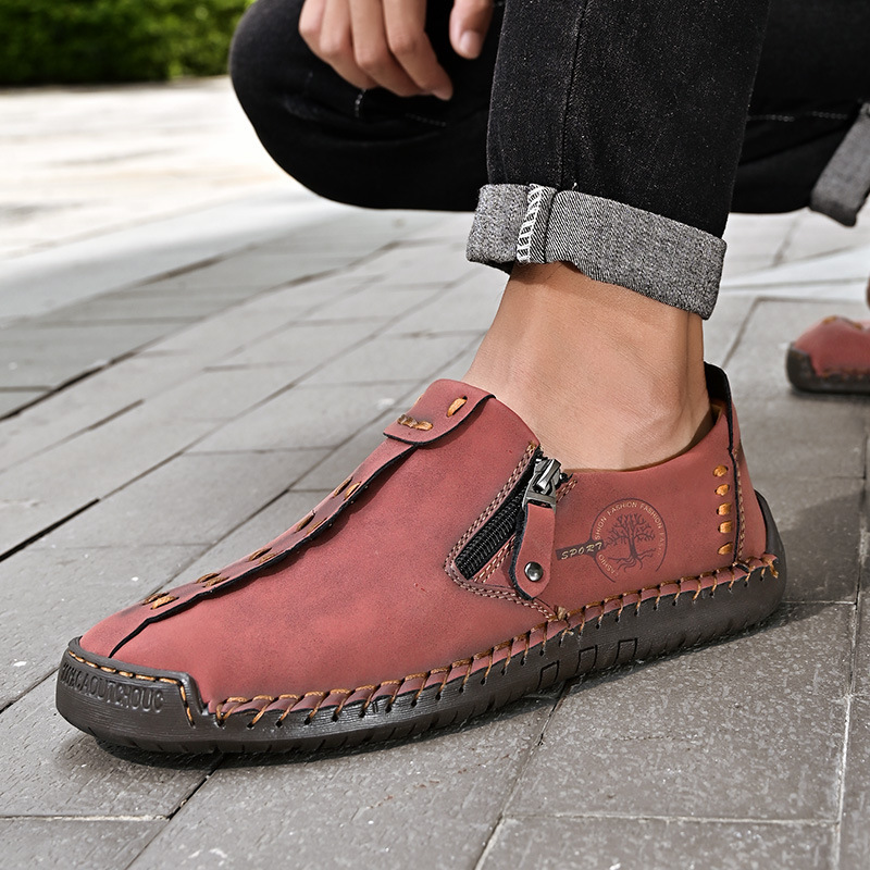 (🎉50% de descuento hoy, no te lo pierdas) 🐂 Zapatos ortopédicos de piel de becerro australiana para hombre 👞Cosidos a mano ✅Soporte de arco: caminar