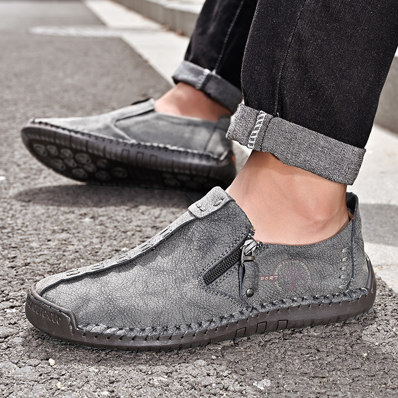 (🎉50% de descuento hoy, no te lo pierdas) 🐂 Zapatos ortopédicos de piel de becerro australiana para hombre 👞Cosidos a mano ✅Soporte de arco: caminar