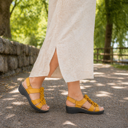 🔥 Sandalias ortopédicas de verano para mujer: soporte para el arco, tacón plano, horma ancha. Ideales para quienes sufren de fascitis plantar. Fáciles, cómodas y sin dolor en cada paso. ✅