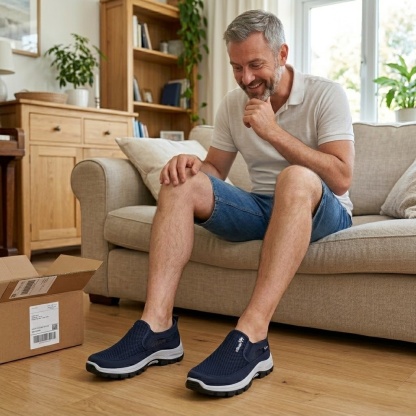 🔥 ¡50% de descuento hoy! 👞 Zapatos cómodos para caminar para hombre ✅ Alivian el dolor de pies ✅ Ligeros y transpirables, cómodos para caminar todo el día.