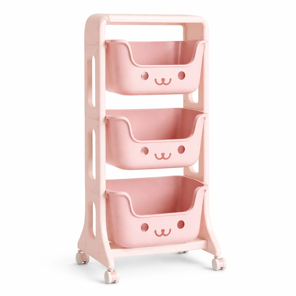 tagre de rangement pour jouets rose-Rovtravo