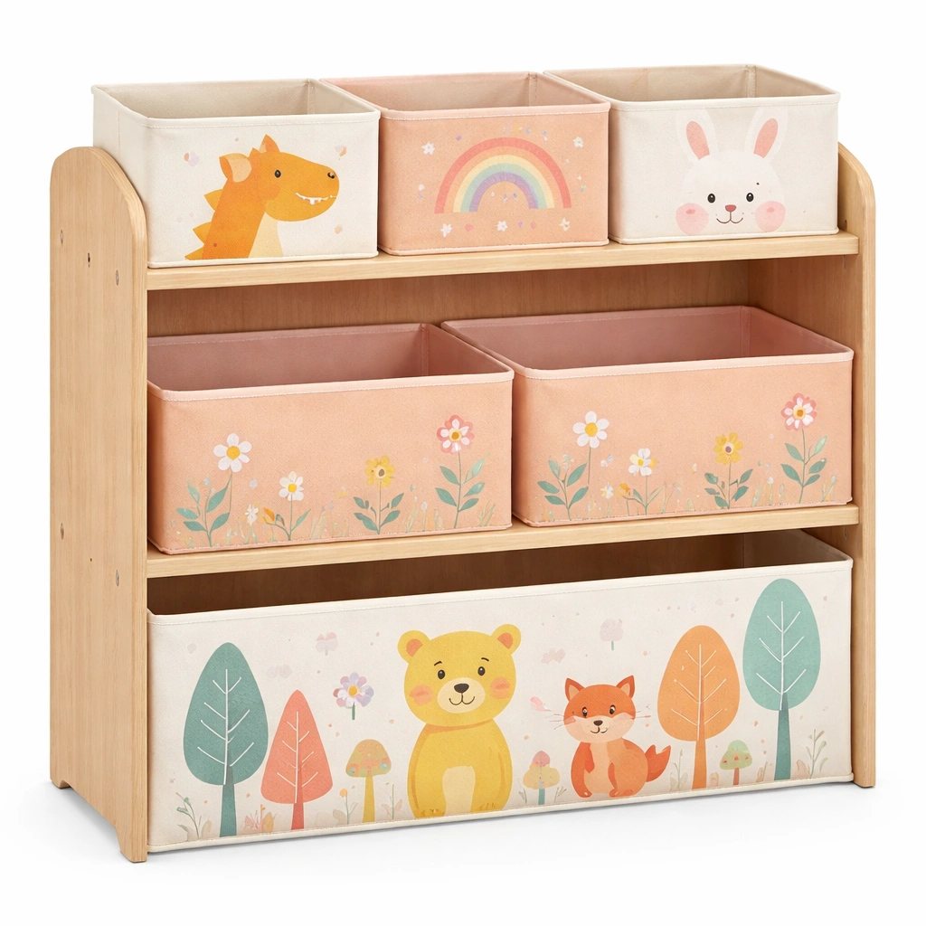 tagre de rangement pour jouets imprims animaux-Rovtravo