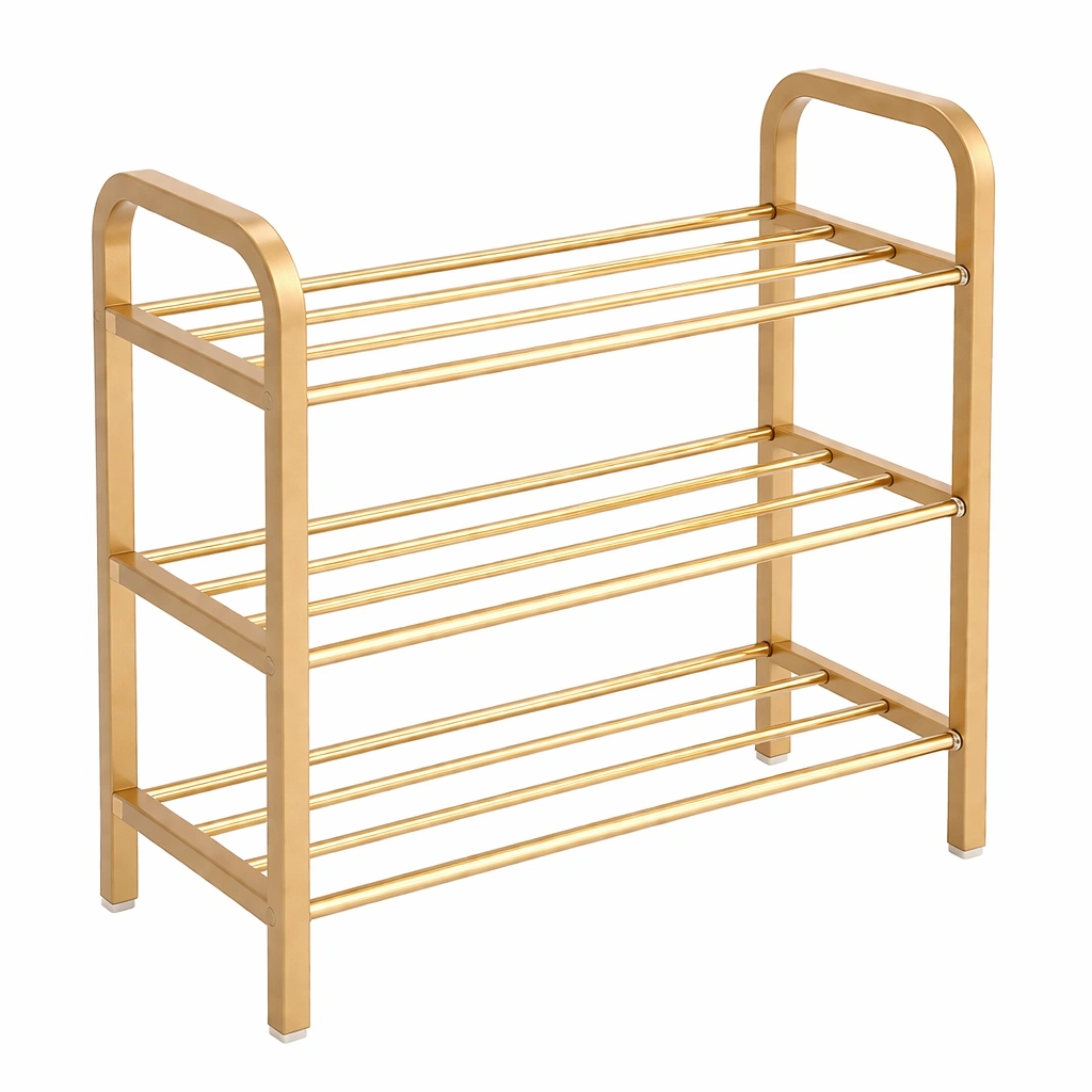 tagre  chaussures mtallique dore  trois niveaux-Rovtravo