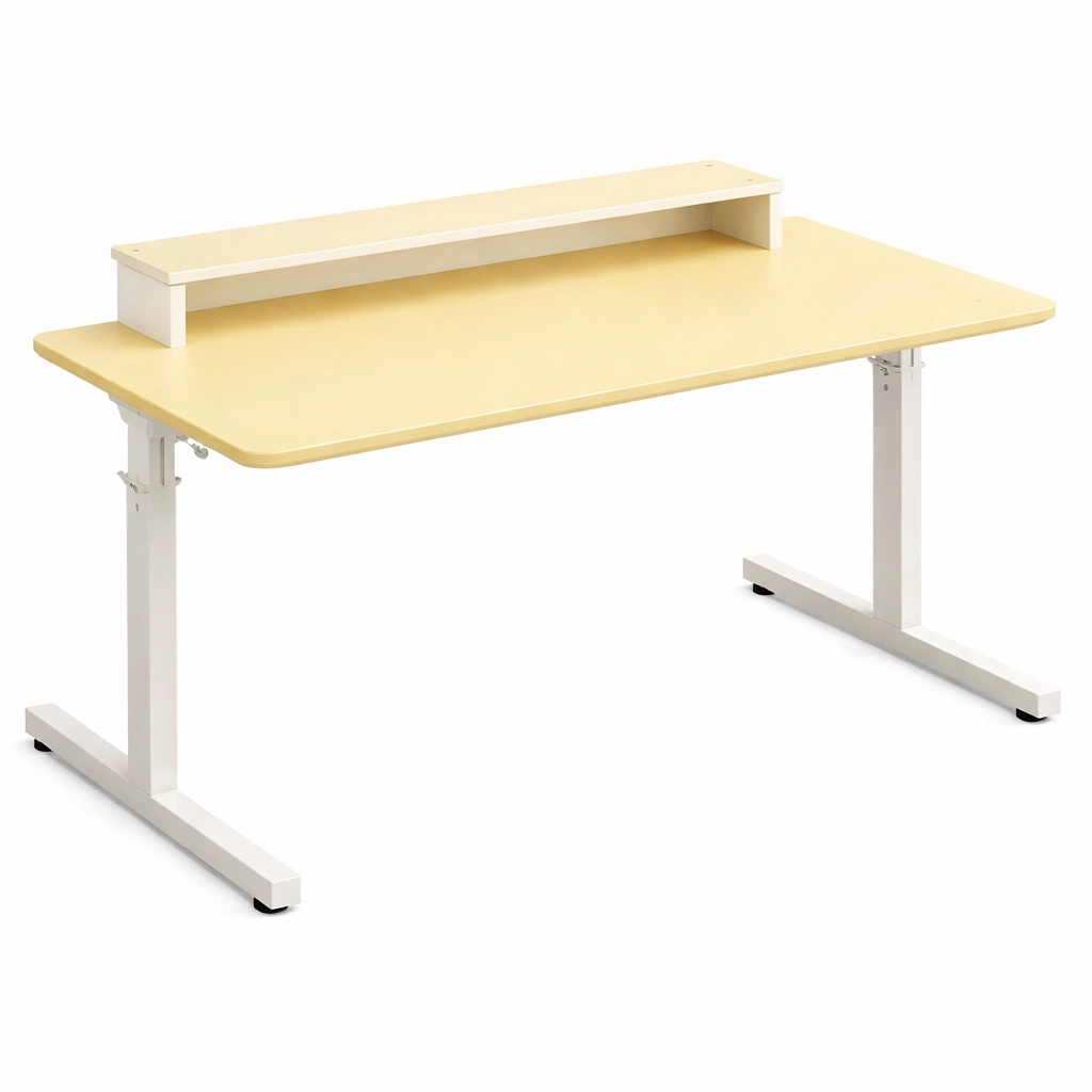 Bureau rglable moderne avec tagre suprieure intgre-Rovtravo