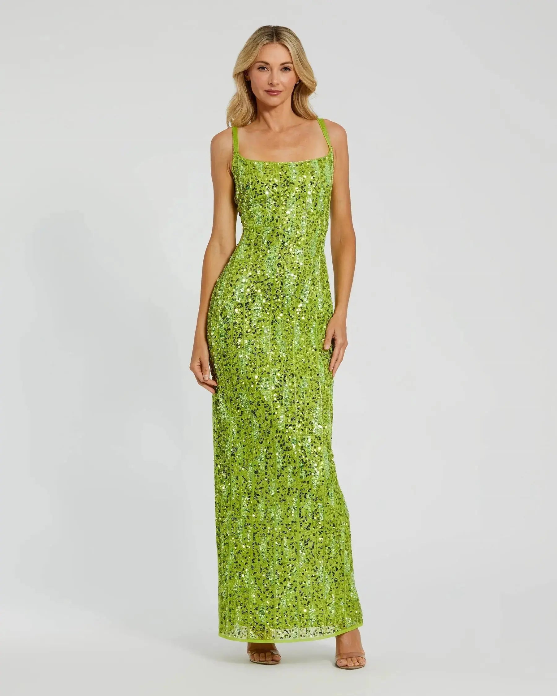 Embellished Scoop Neck Gown-Myartka