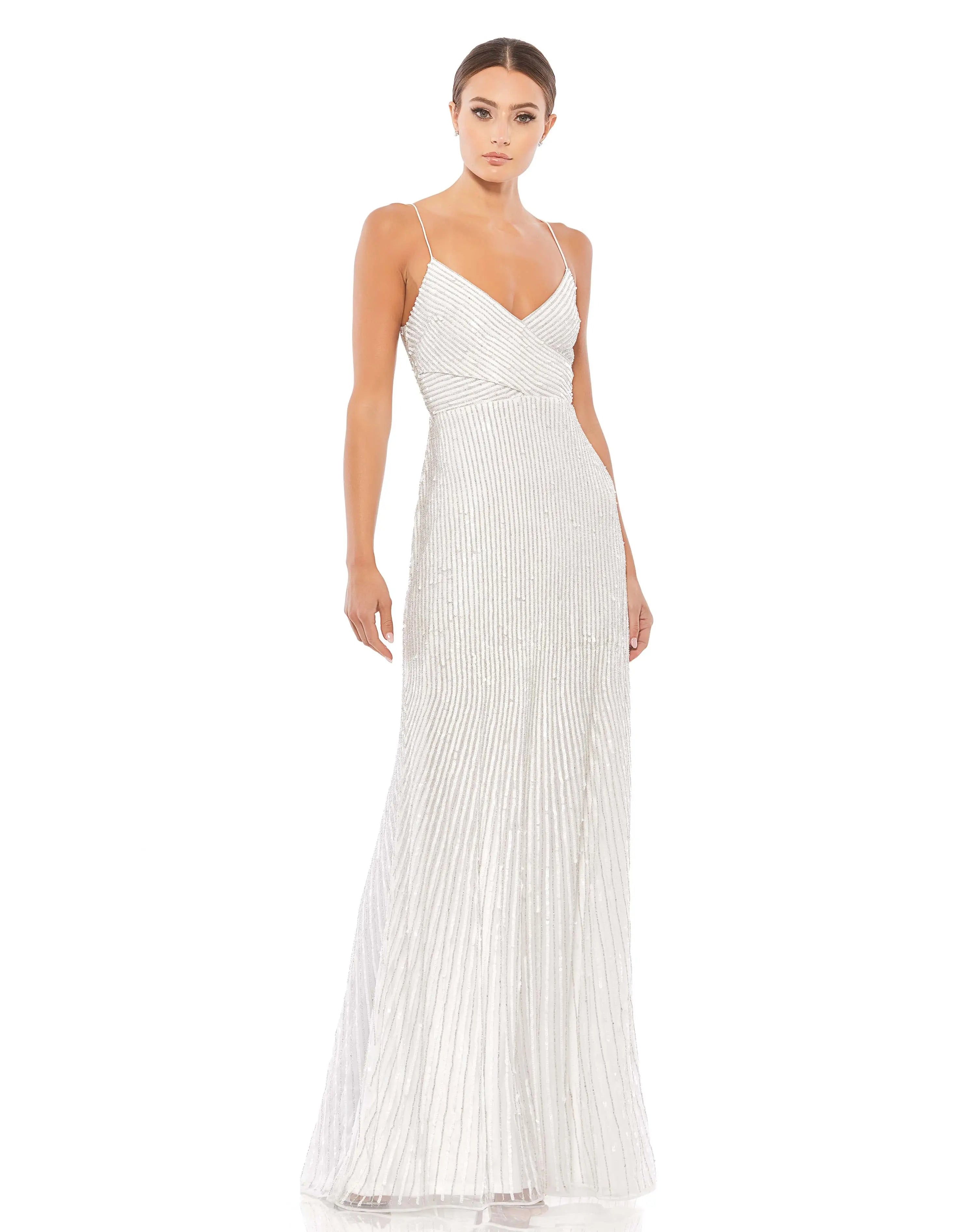 Sequin Spaghetti Strap Gown-Myartka