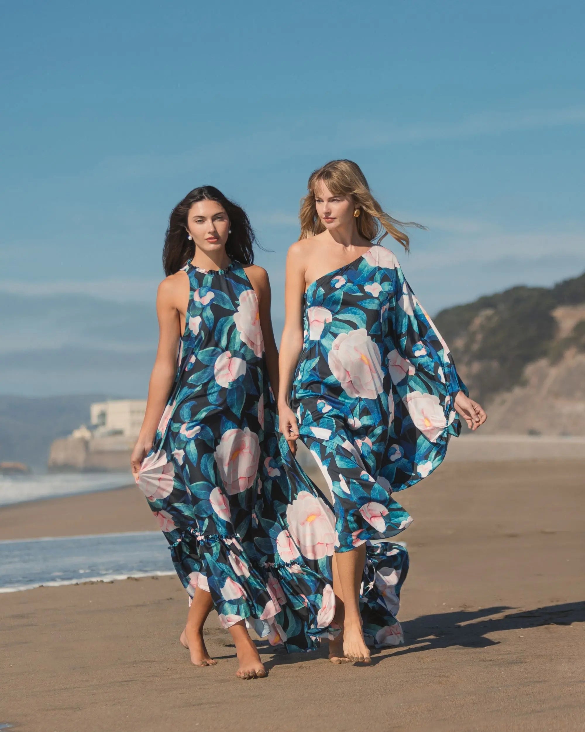 Multicolor Floral One Shoulder Dress-Myartka