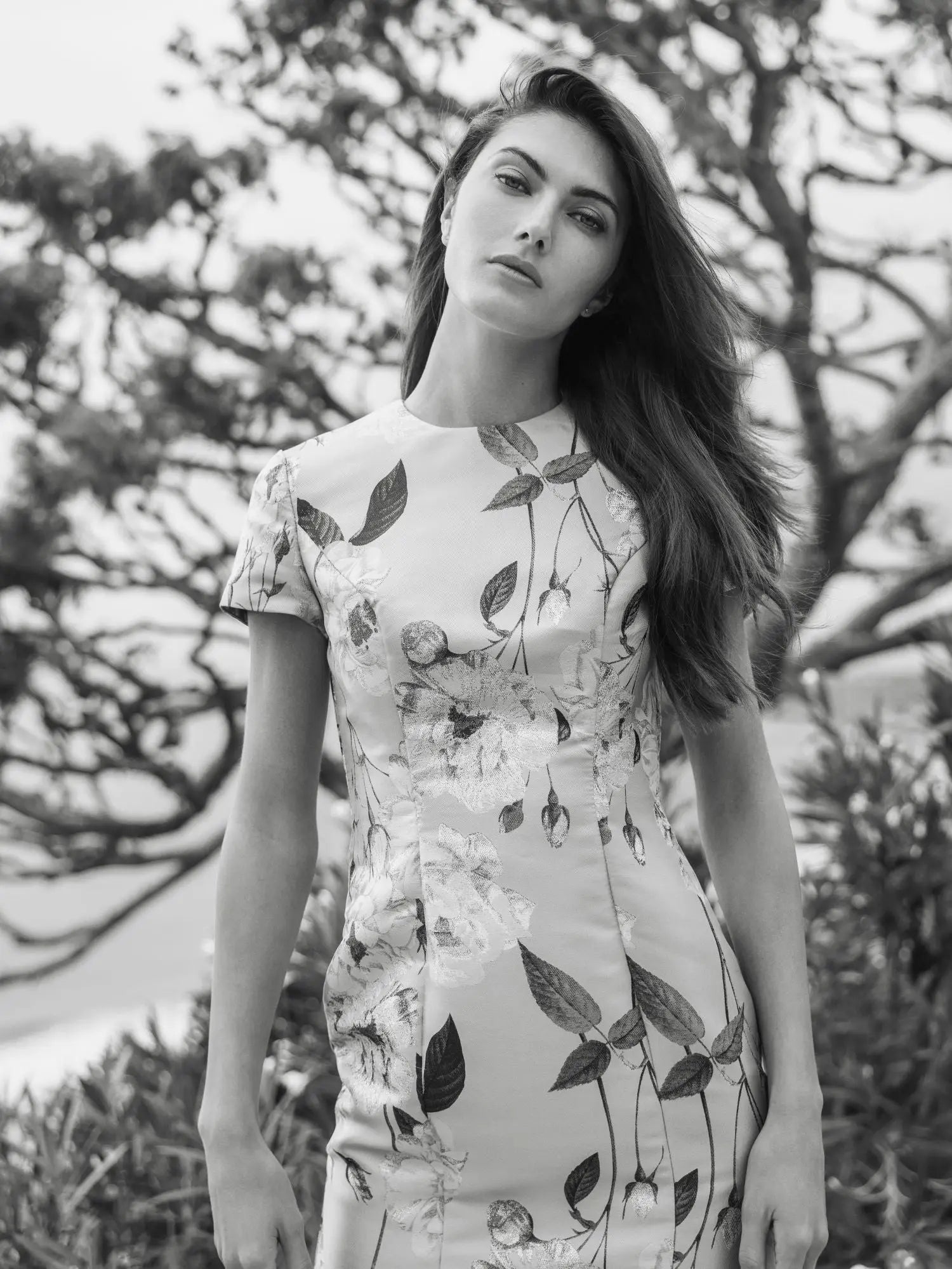 Blue Cap Sleeve Fitted Floral Mini Dress-Myartka