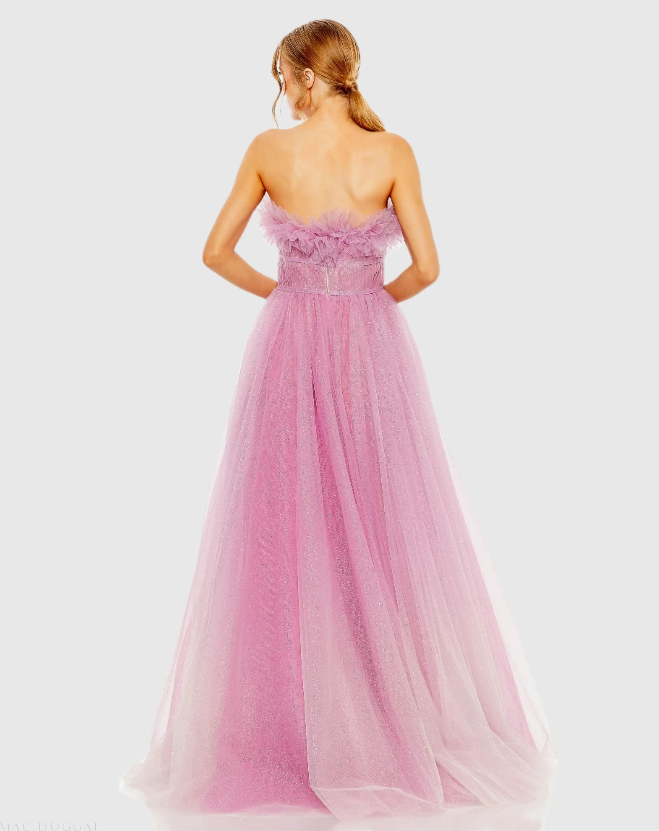 Purple Strapless Glitter Tulle Gown - FINAL SALE-Myartka