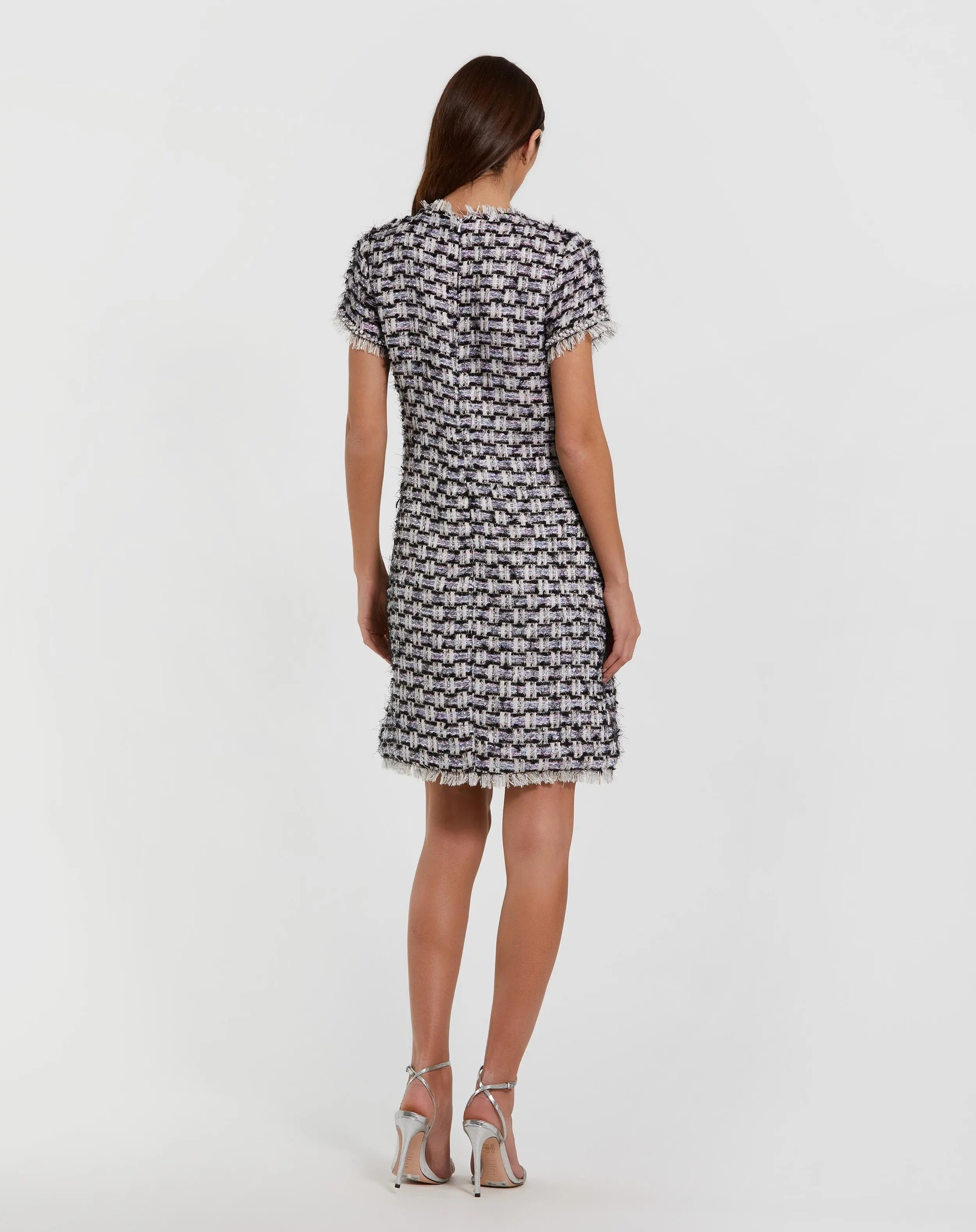 Black Multicolor Cap Sleeve Floral Button Detail Shift Dress-Myartka