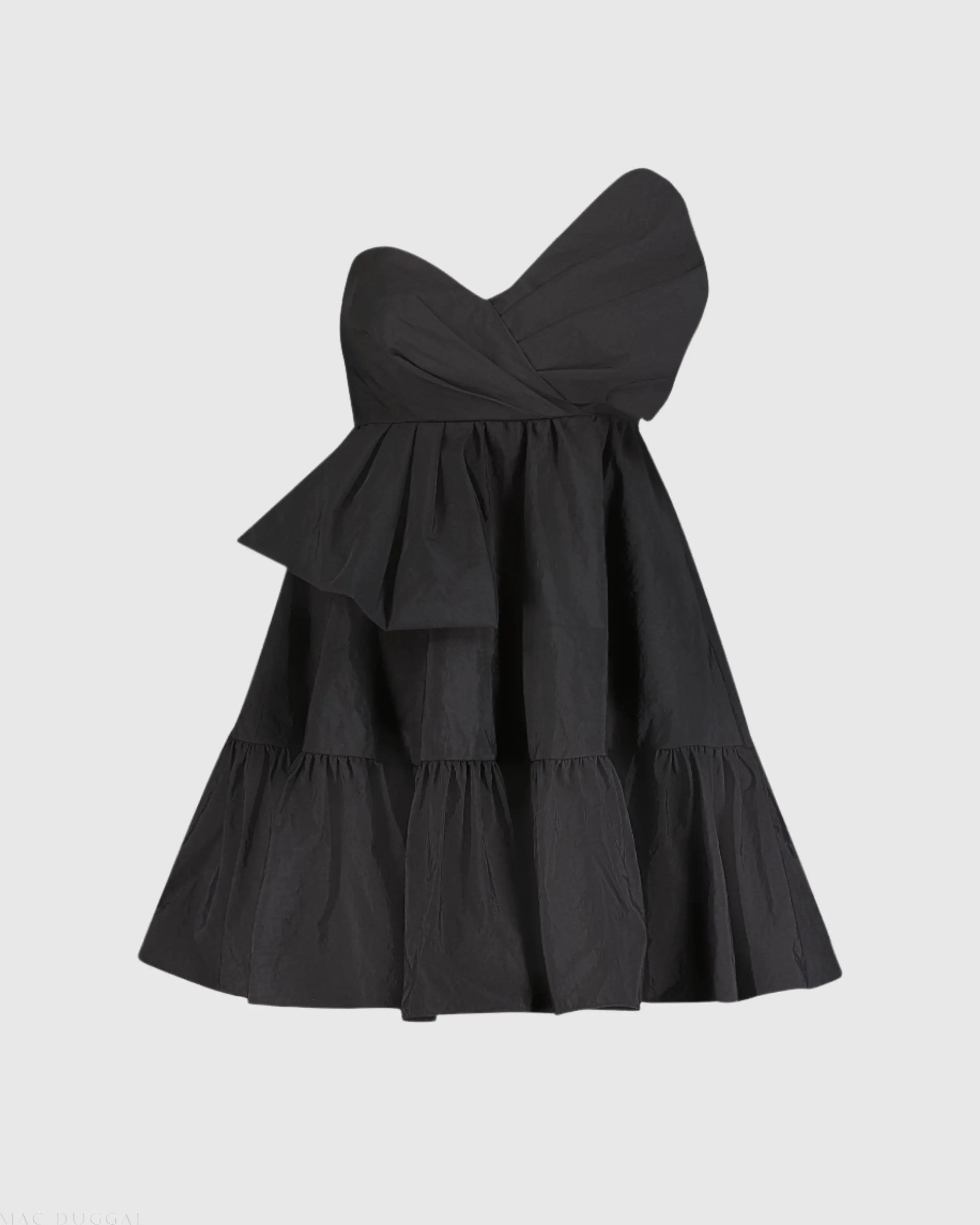 Black Faille Strapless Twist Bow Mini Dress - FINAL SALE-Myartka