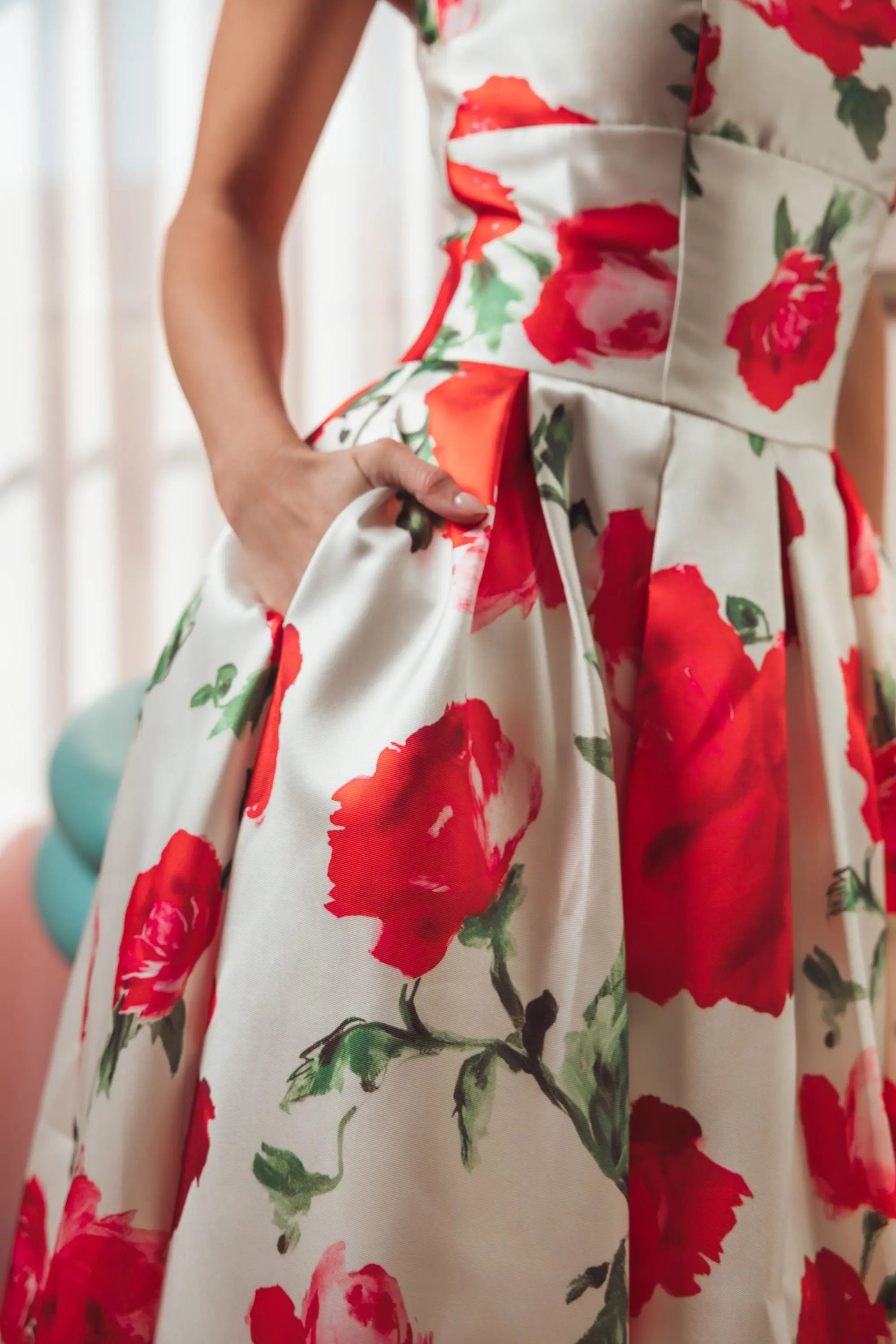 White Strapless Floral Printed A Line Midi Dress-Myartka