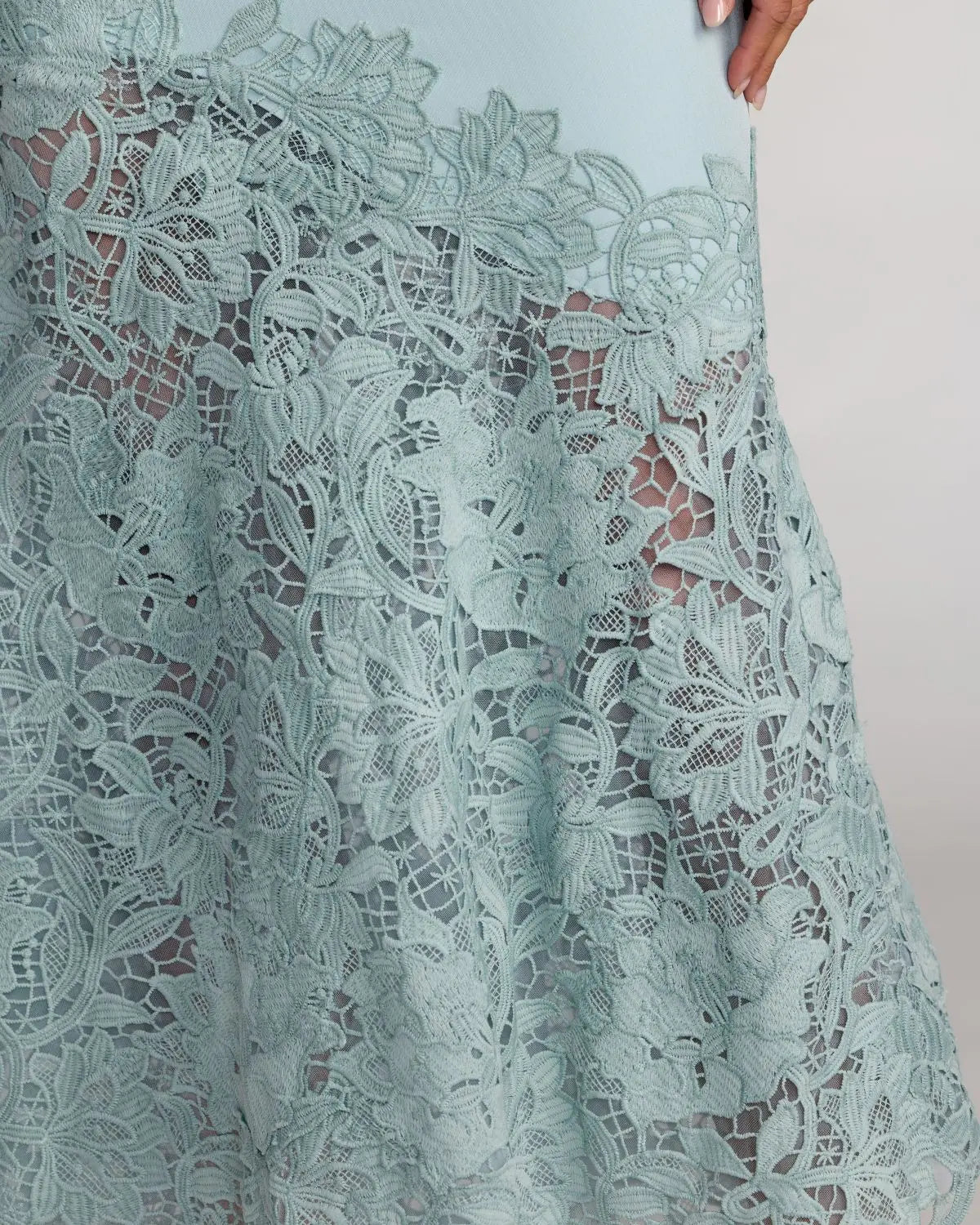 Blue Embroidered Hem Sleeveless Midi Dress with Bow-Myartka