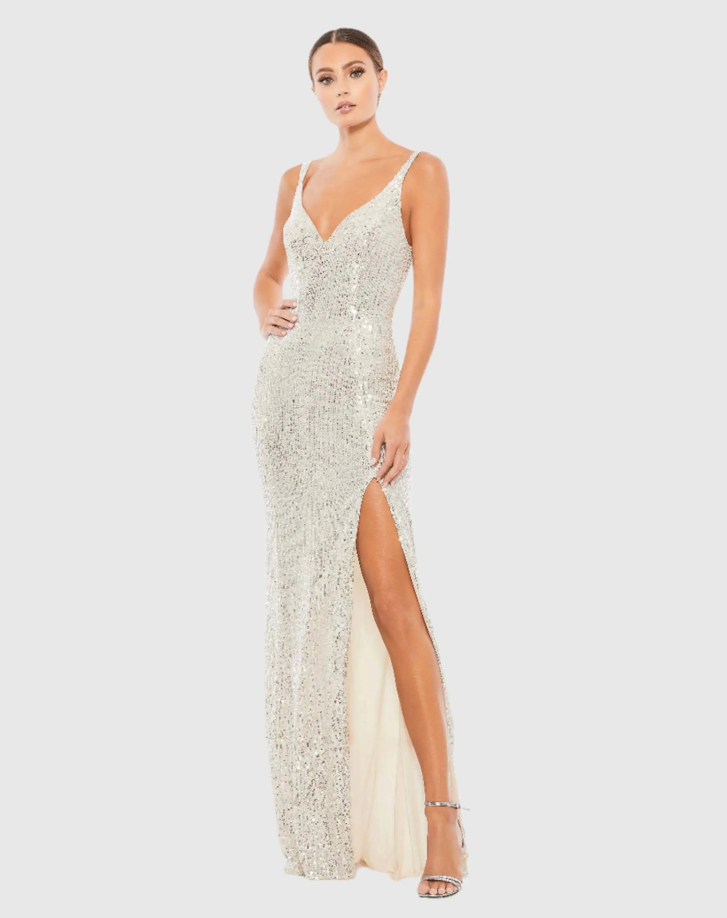 Fully Sequined Scoop Back Gown-Myartka