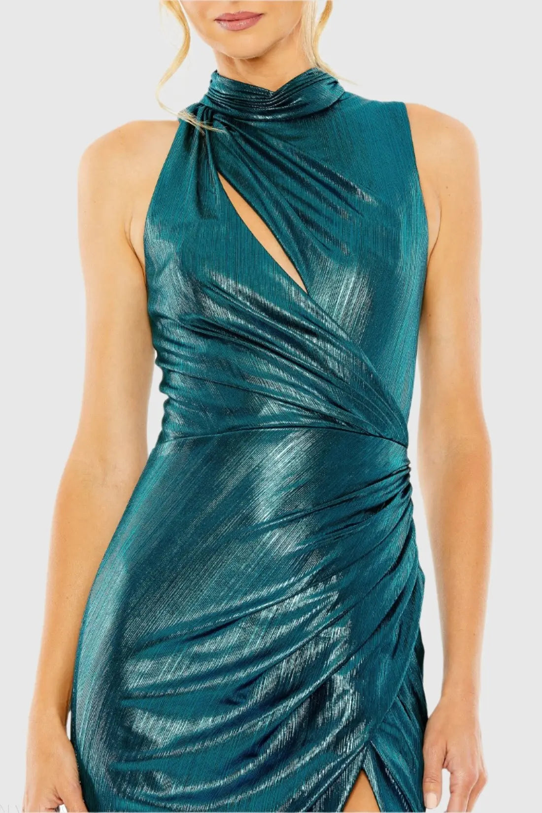 Teal High Neck Sleeveless Gown - FINAL SALE-Myartka