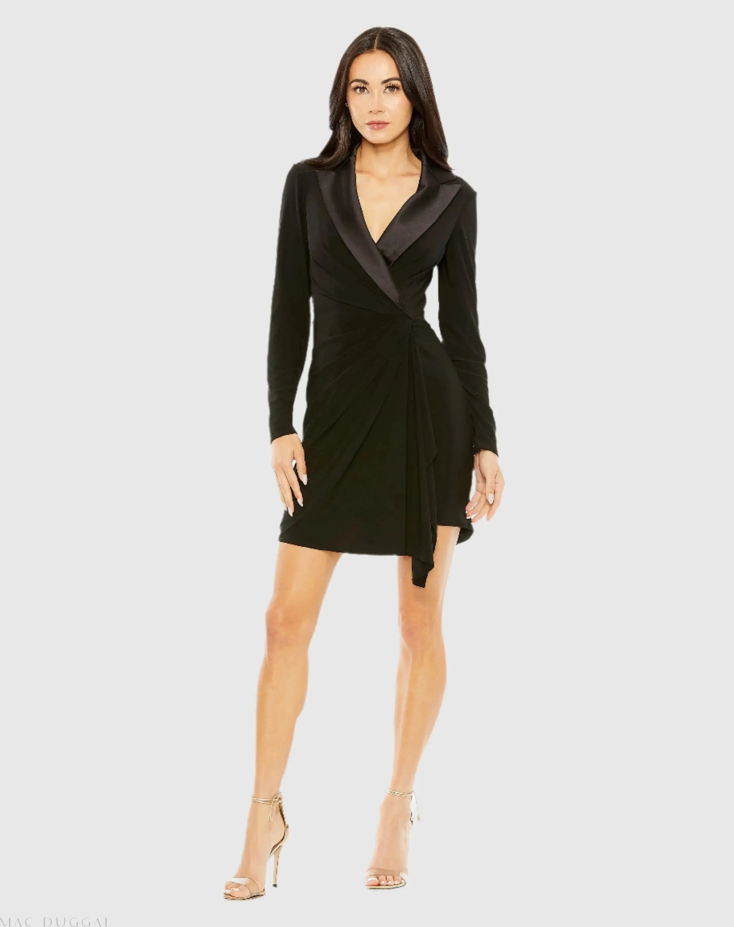 Long Sleeve Blazer Dress-Myartka