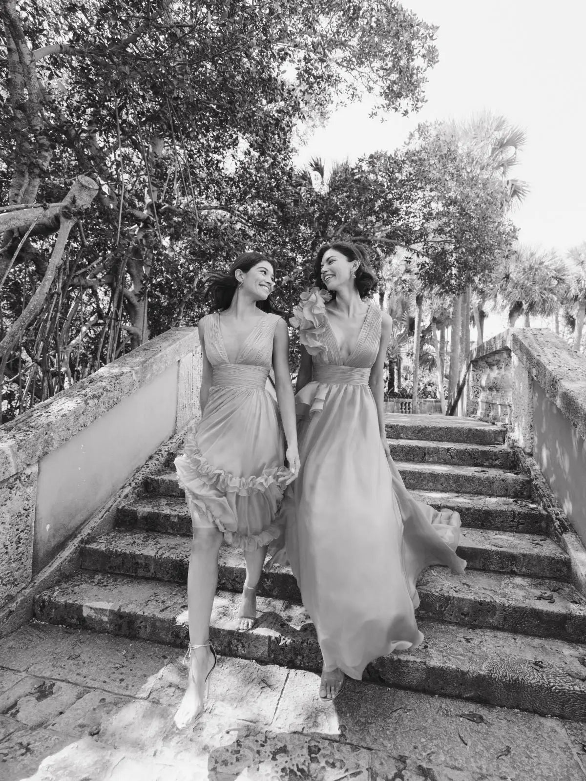 Orange V-Neck Sleeveless Tiered Ruffle Midi Dress-Myartka