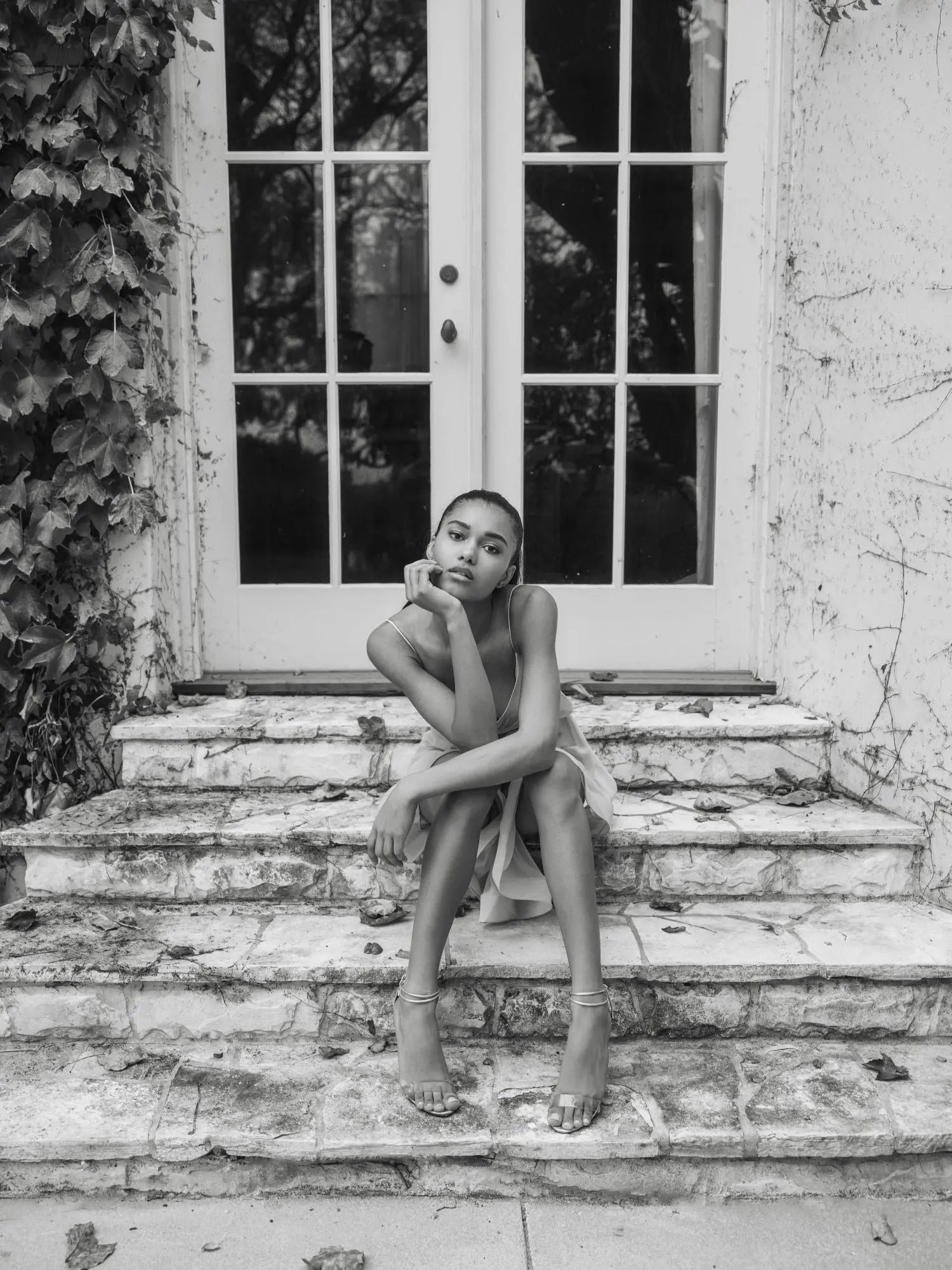 Blue Faux Wrap Bow Detail Flowy Mini Dress-Myartka