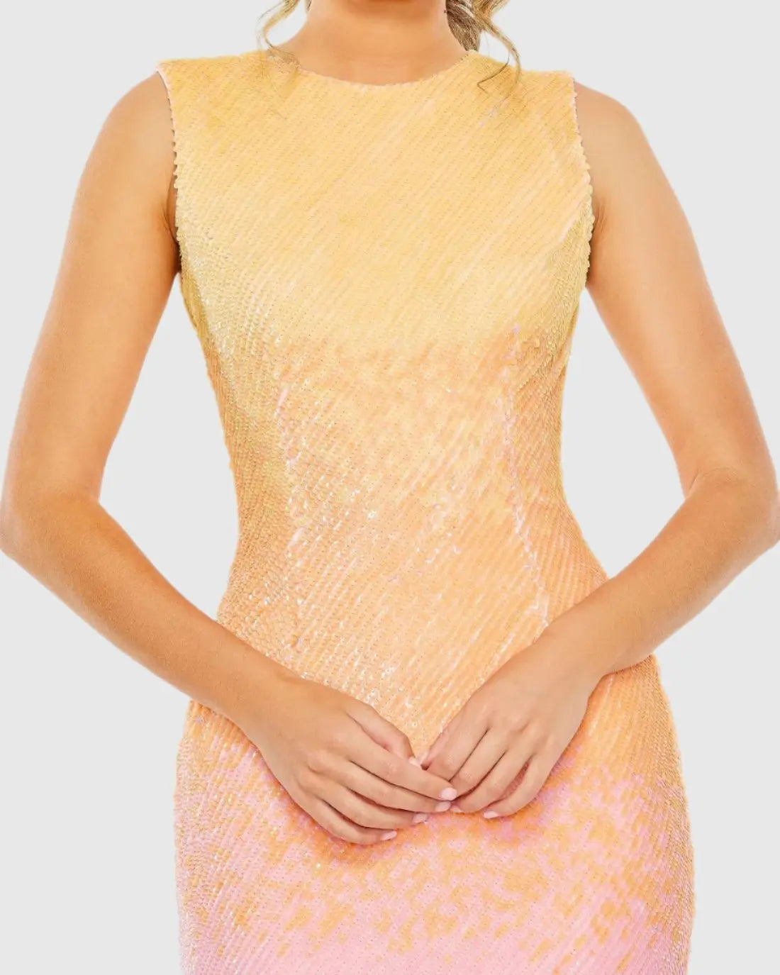 Multicolor High Neck Ombre Sequin Cocktail Dress - FINAL SALE-Myartka