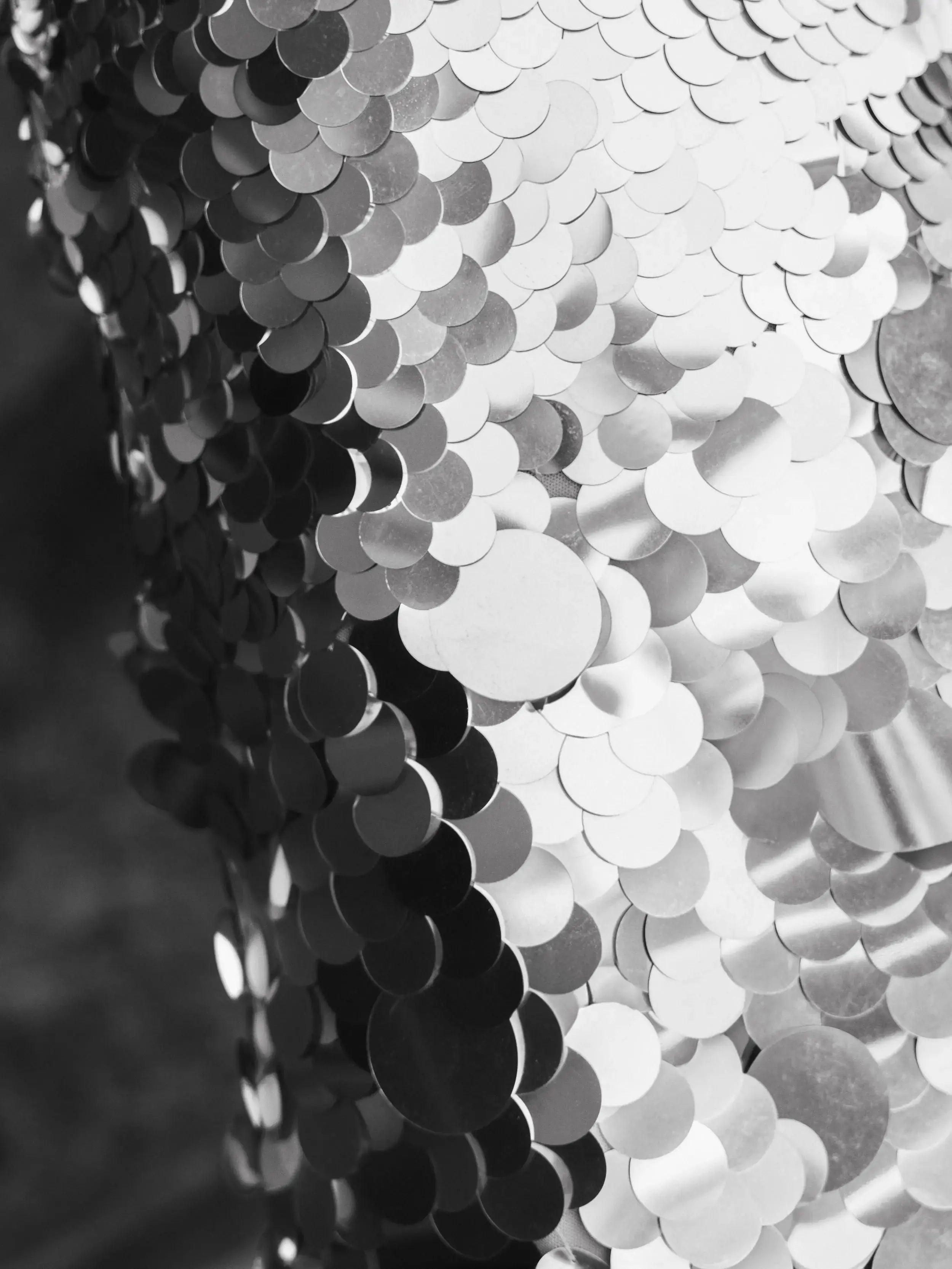 Silver Sleeveless Disc Sequin Trapeze Dress-Myartka