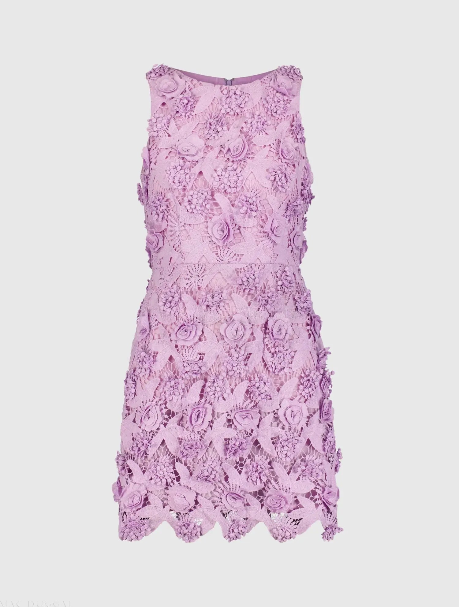 Purple Floral Lace Fitted Sleeveless Mini Dress-Myartka