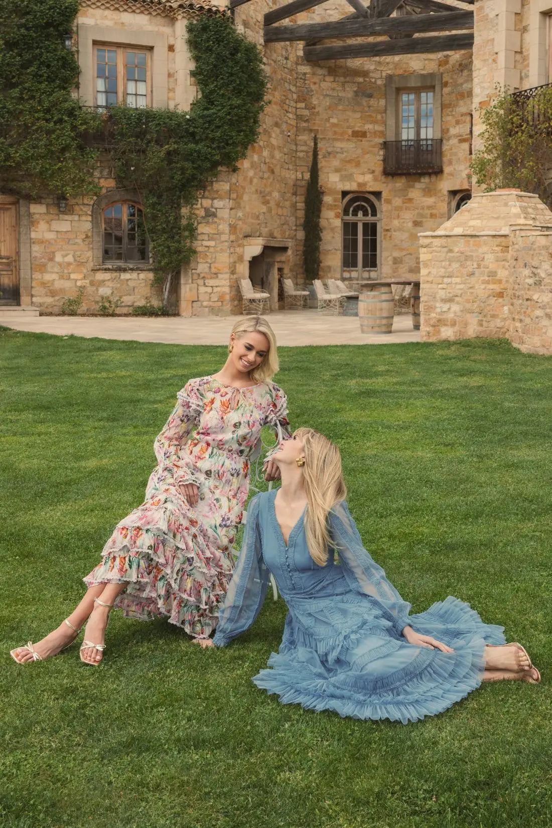 Multicolor Long Sleeve Ruffle Detail Floral Shift Dress-Myartka