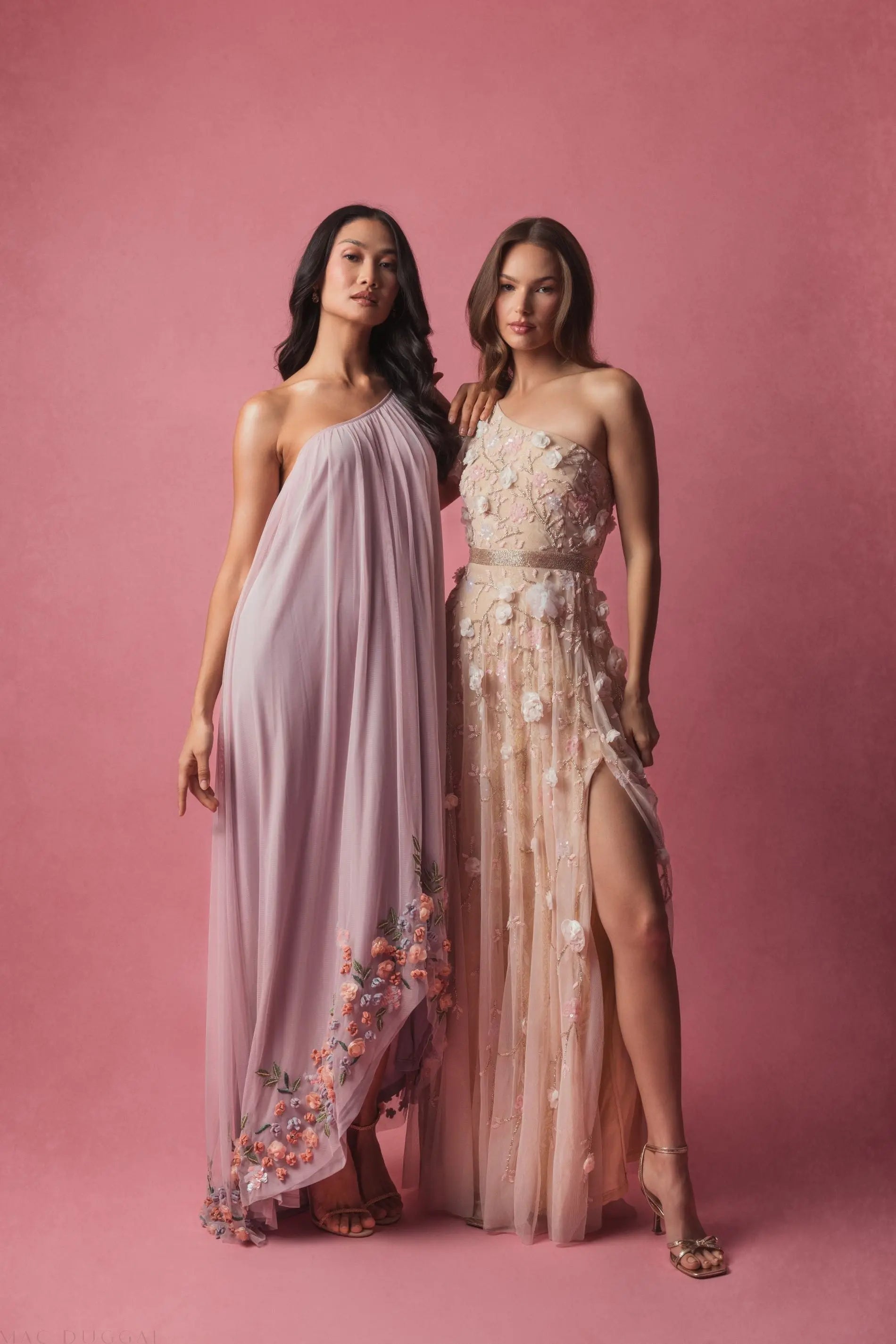 Purple One Shoulder Embellished Trapeze Gown-Myartka