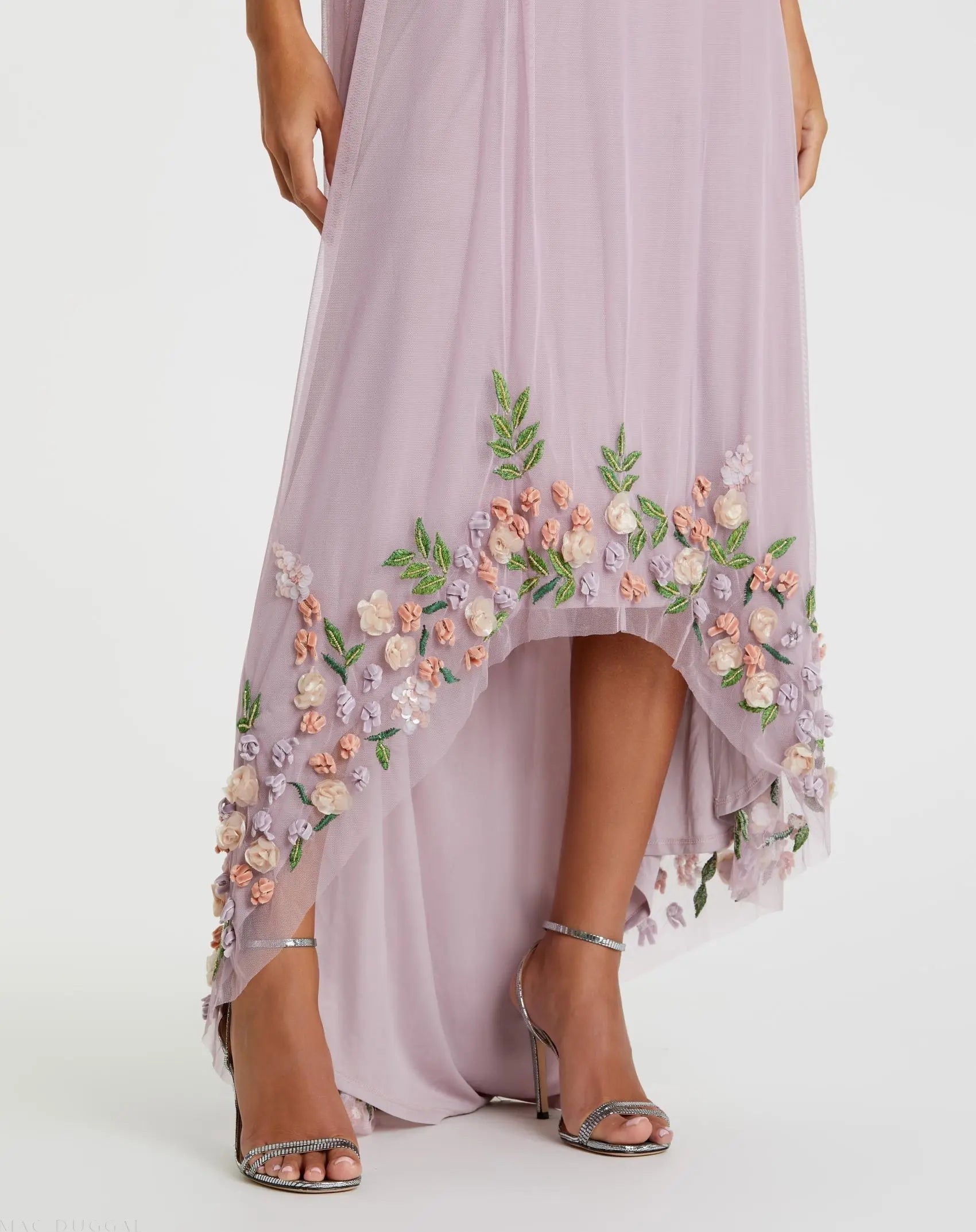 Purple One Shoulder Embellished Trapeze Gown-Myartka