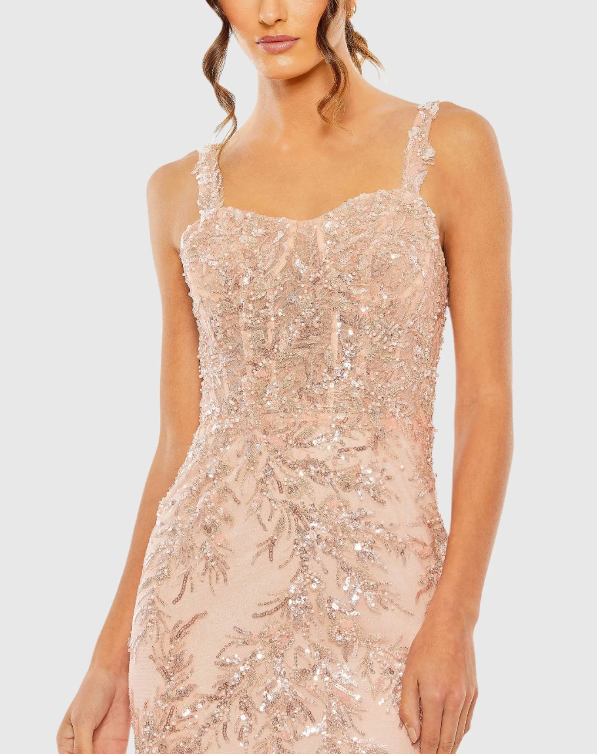 Pink Corset Detailed Embellished Gown-Myartka