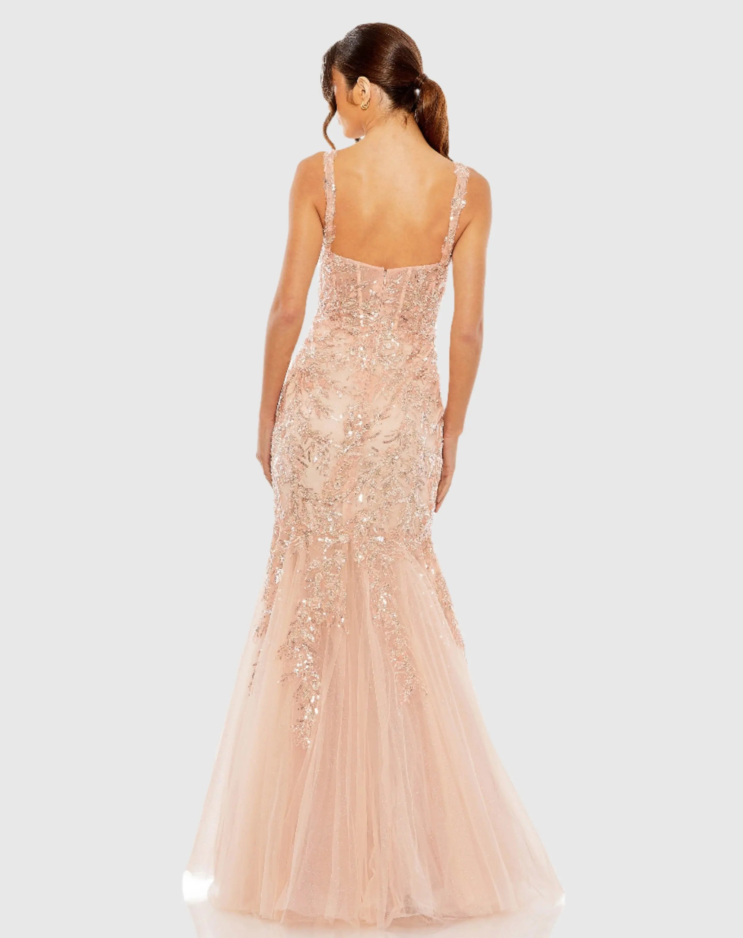Pink Corset Detailed Embellished Gown-Myartka
