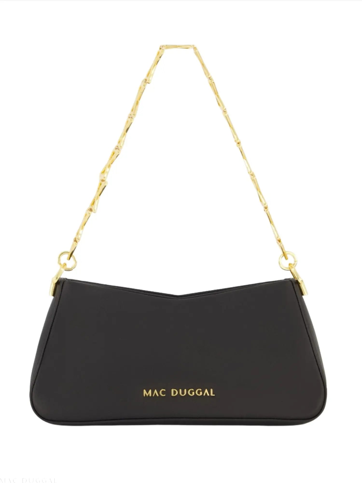 Black Small Gold Strap Nappa Leather Shoulder Bag-Myartka