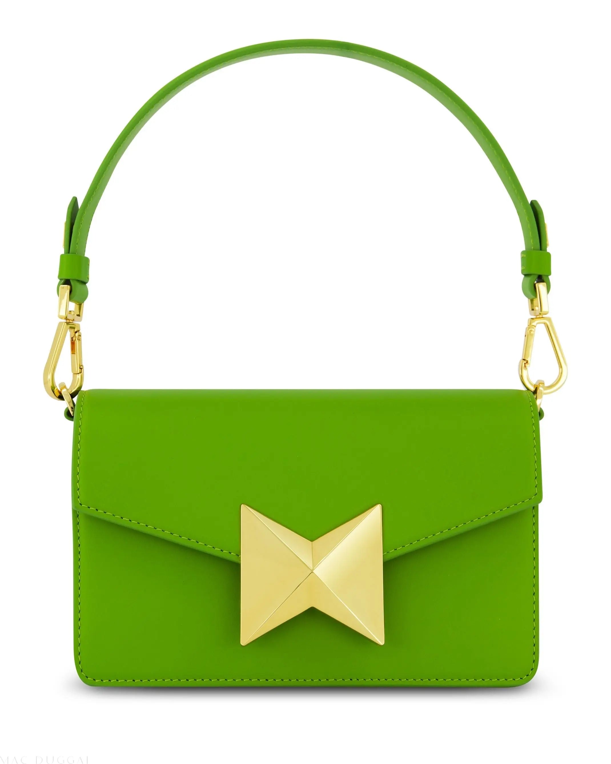 Green Mini Leather Shoulder Bag With Gold Hardware - FINAL SALE-Myartka