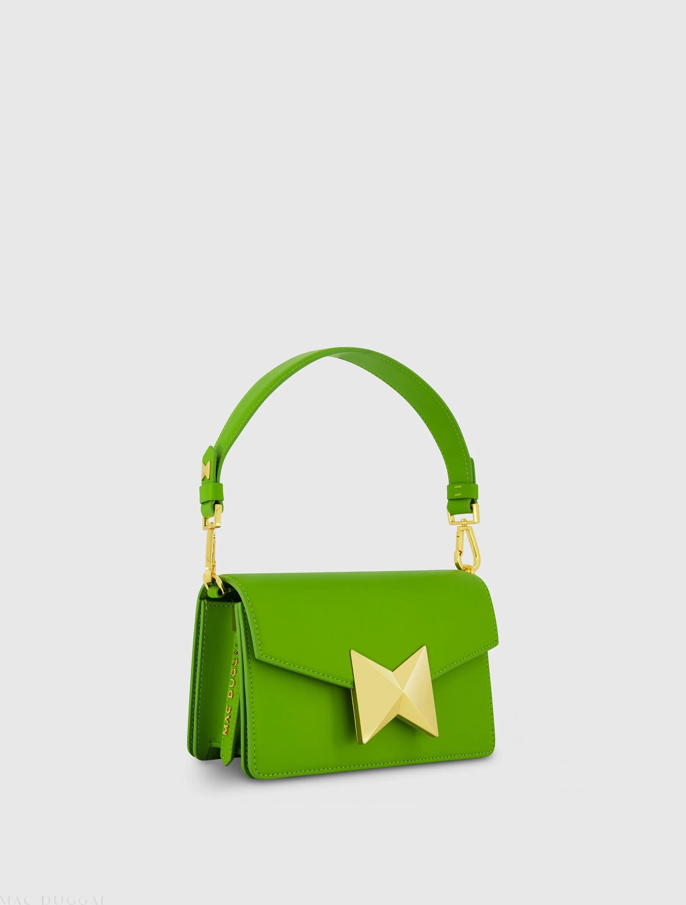 Green Mini Leather Shoulder Bag With Gold Hardware - FINAL SALE-Myartka