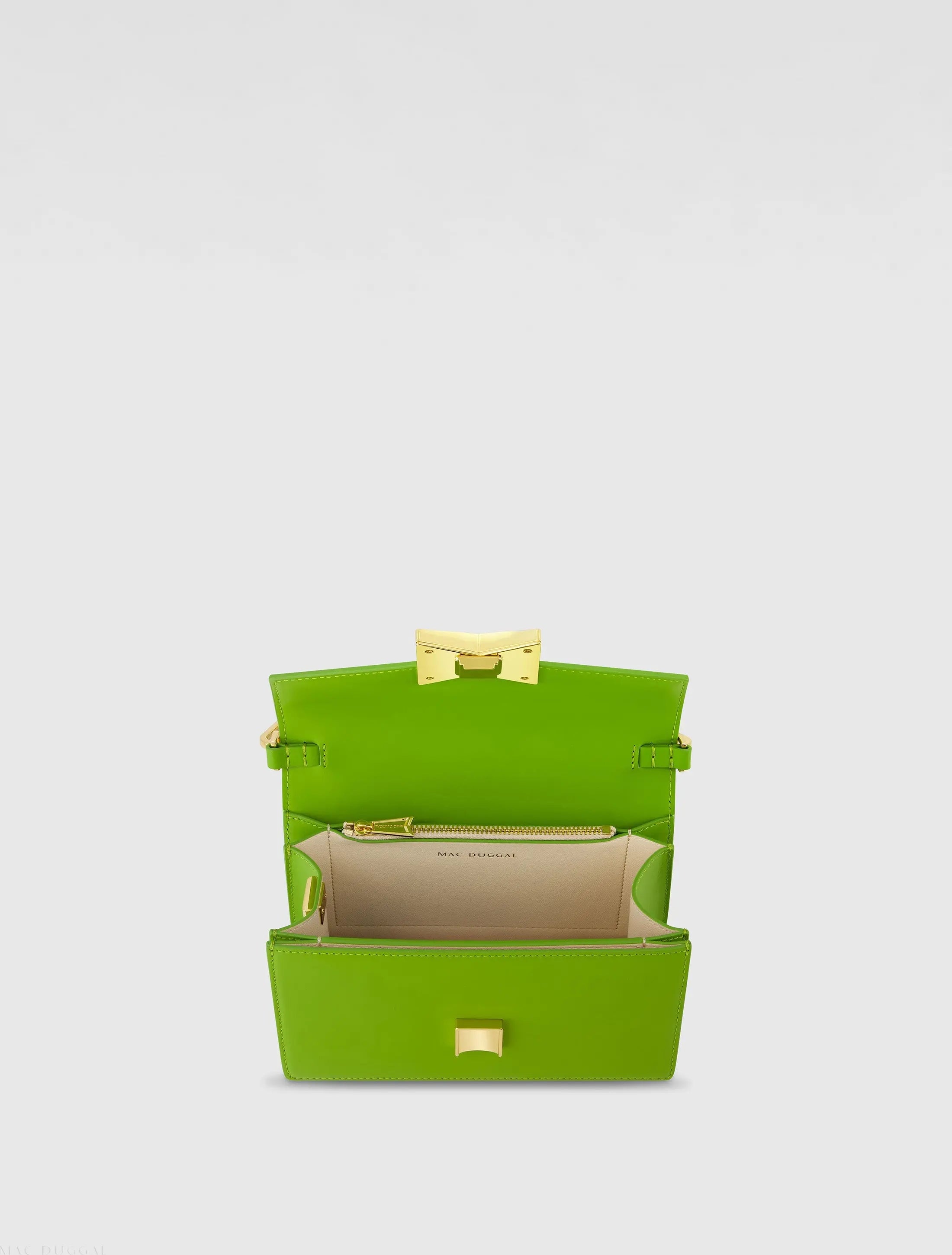 Green Mini Leather Shoulder Bag With Gold Hardware - FINAL SALE-Myartka
