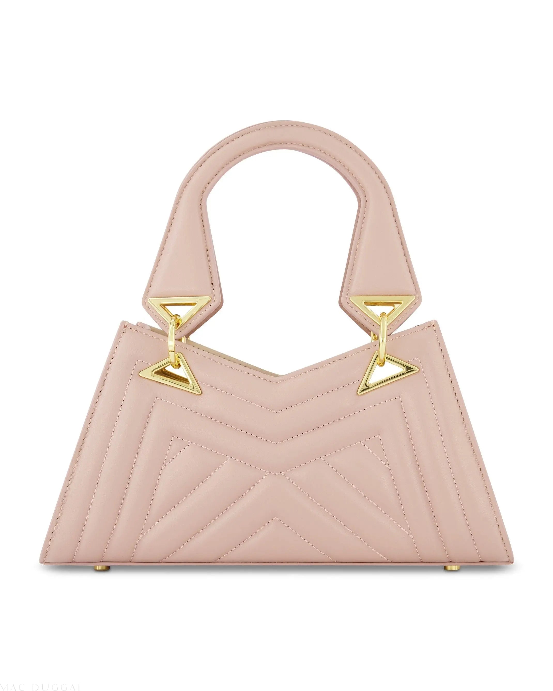 Pink Angular Quilted Napa Leather Handbag-Myartka