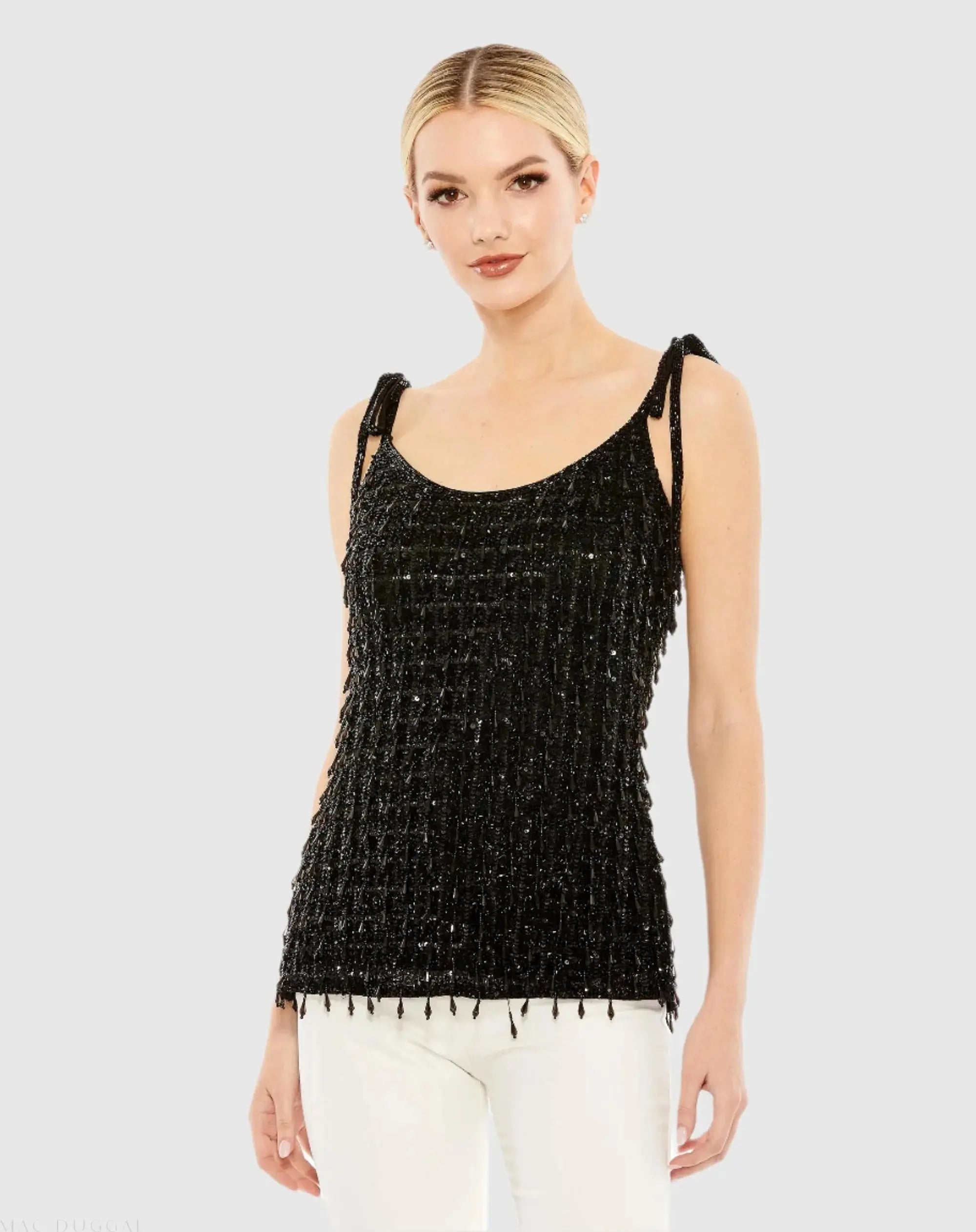 Crystal Embellished Soft Tie Cami Top - FINAL SALE-Myartka