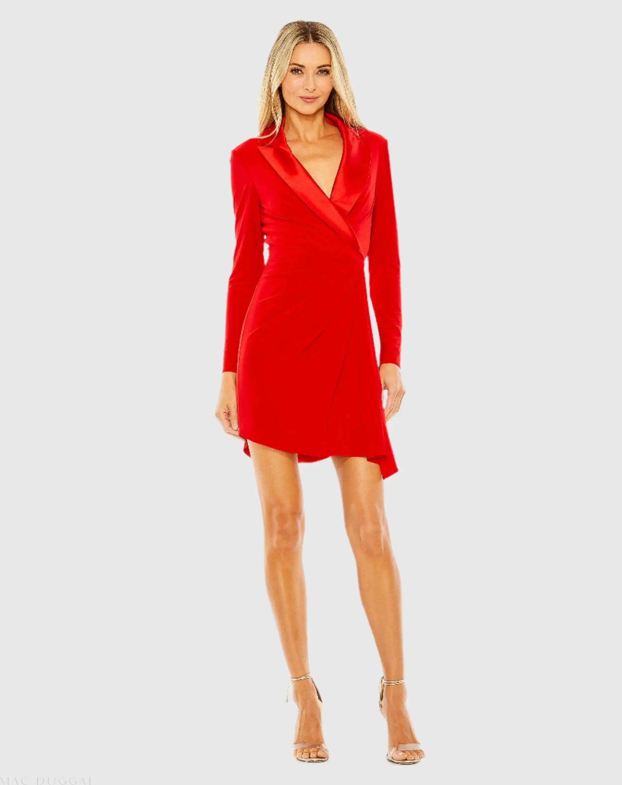 Long Sleeve Blazer Dress-Myartka