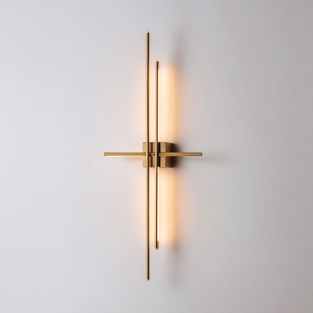 Applique in metallo 20x12x60 cm - ottone - stile moderno- Havengetyard