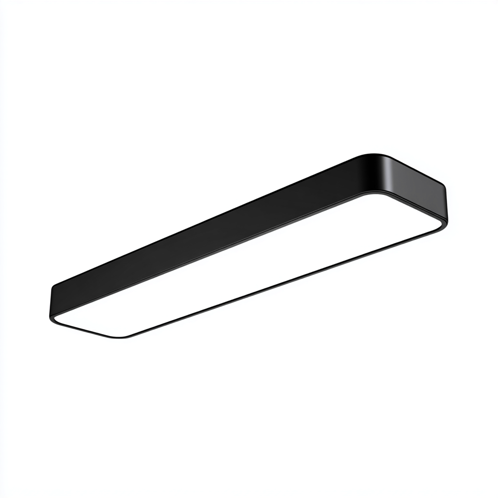 Lampada da soffitto in metallo con illuminazione LED integrata 120x20x6 cm - nero - stile moderno per illuminazione interna- Havengetyard