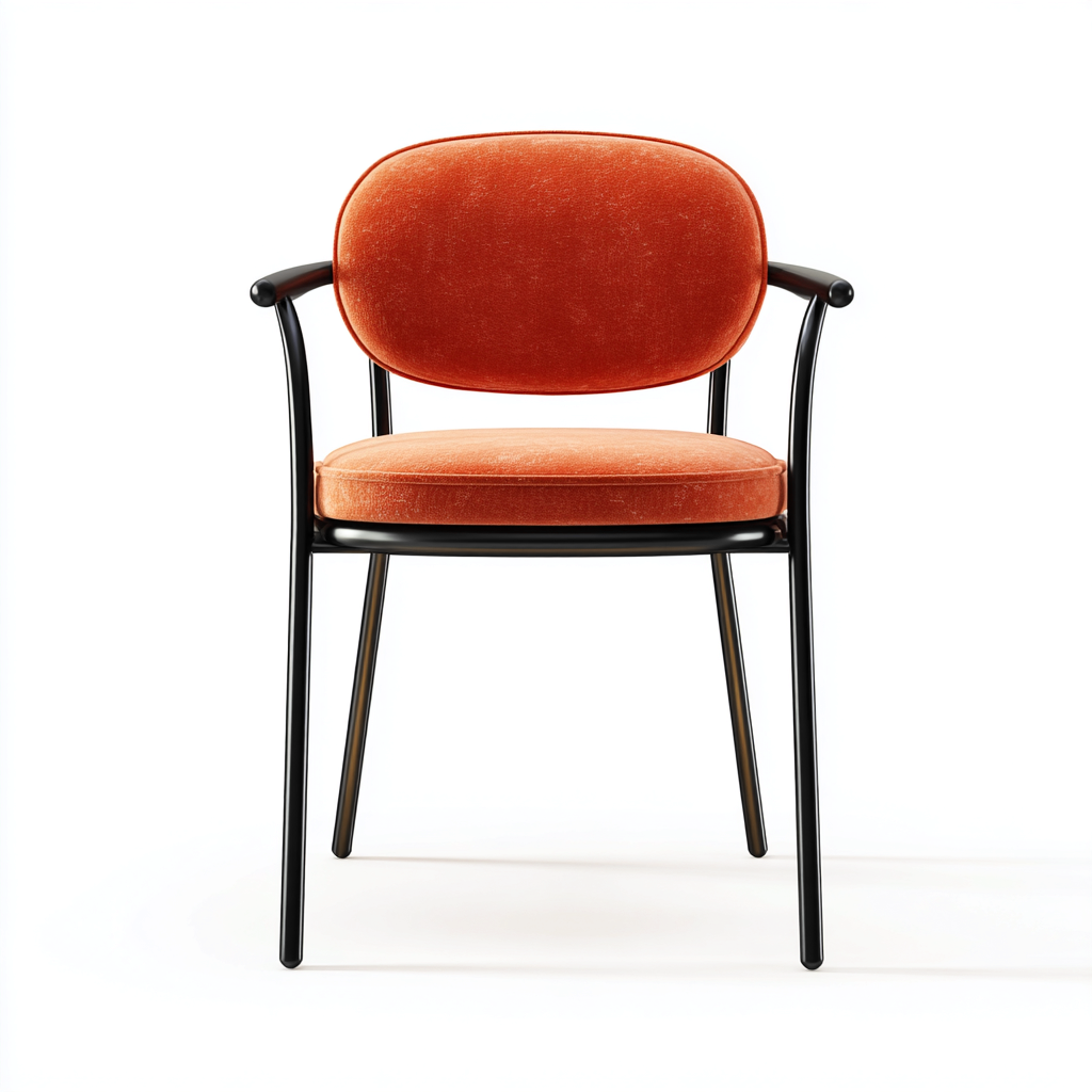 Sedia da pranzo imbottita in tessuto 55x55x80 cm - arancione - nero - adatta per sala da pranzo - design moderno- Havengetyard