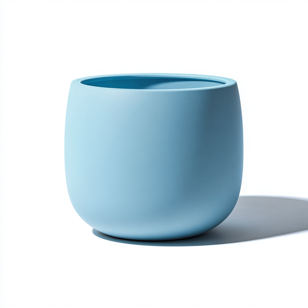 Vaso da fiori Plastica 19x19x21 cm - Azzurro - Design moderno- Havengetyard