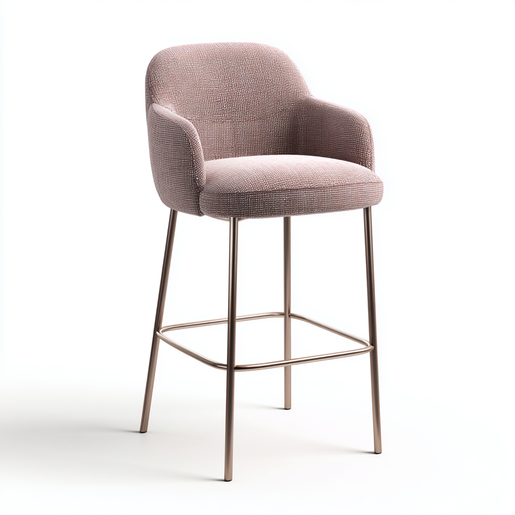 Sgabello da bar imbottito 48x52x98 cm - rosa - design moderno- Havengetyard