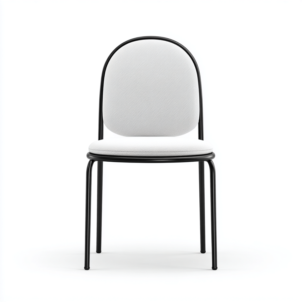 Sedia da pranzo in metallo e tessuto imbottito 46x52x82 cm - bianco-nero - per sala da pranzo - design moderno- Havengetyard