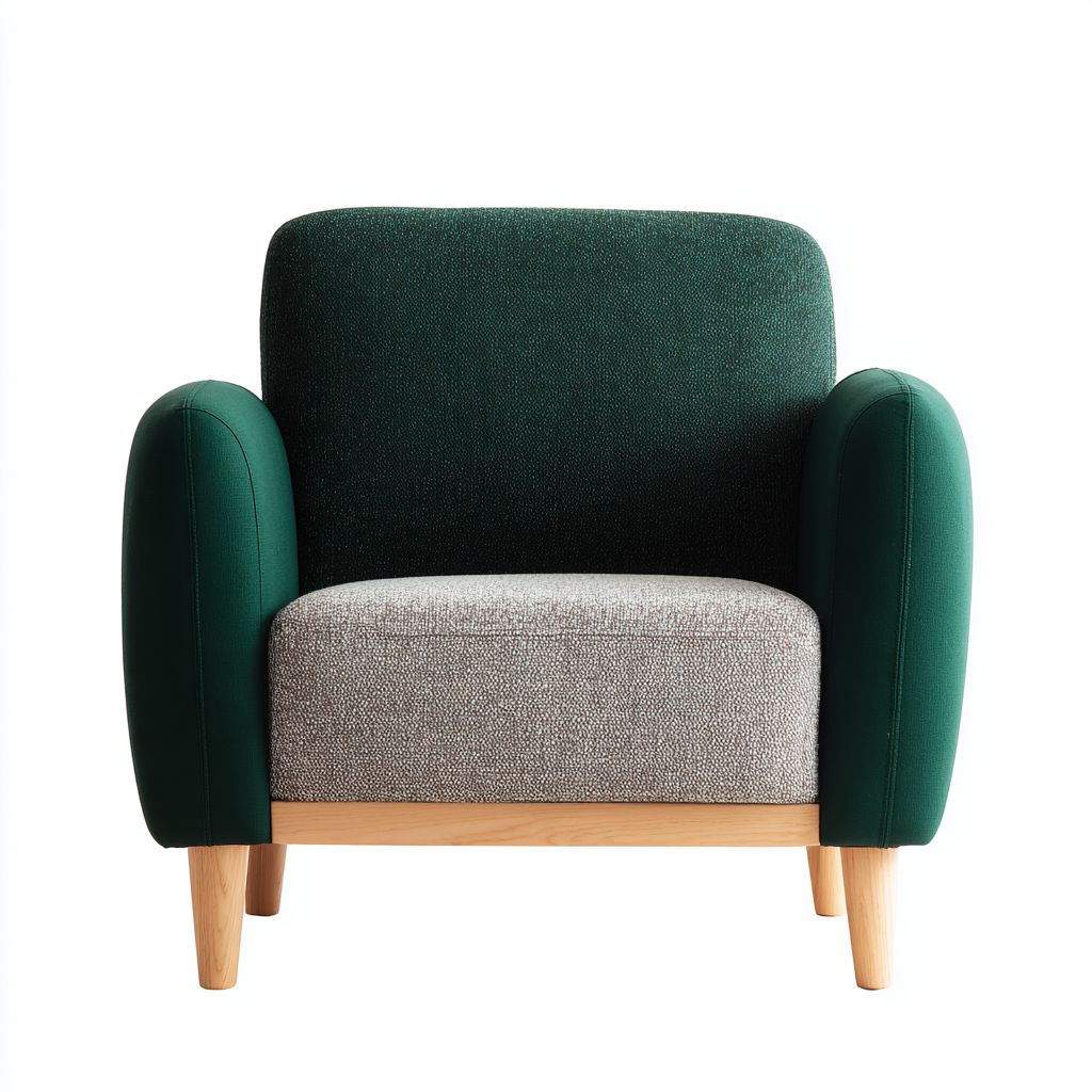 Poltrona tessuto verde-grigio struttura in legno 78x75x82 cm - design moderno per soggiorno- Havengetyard