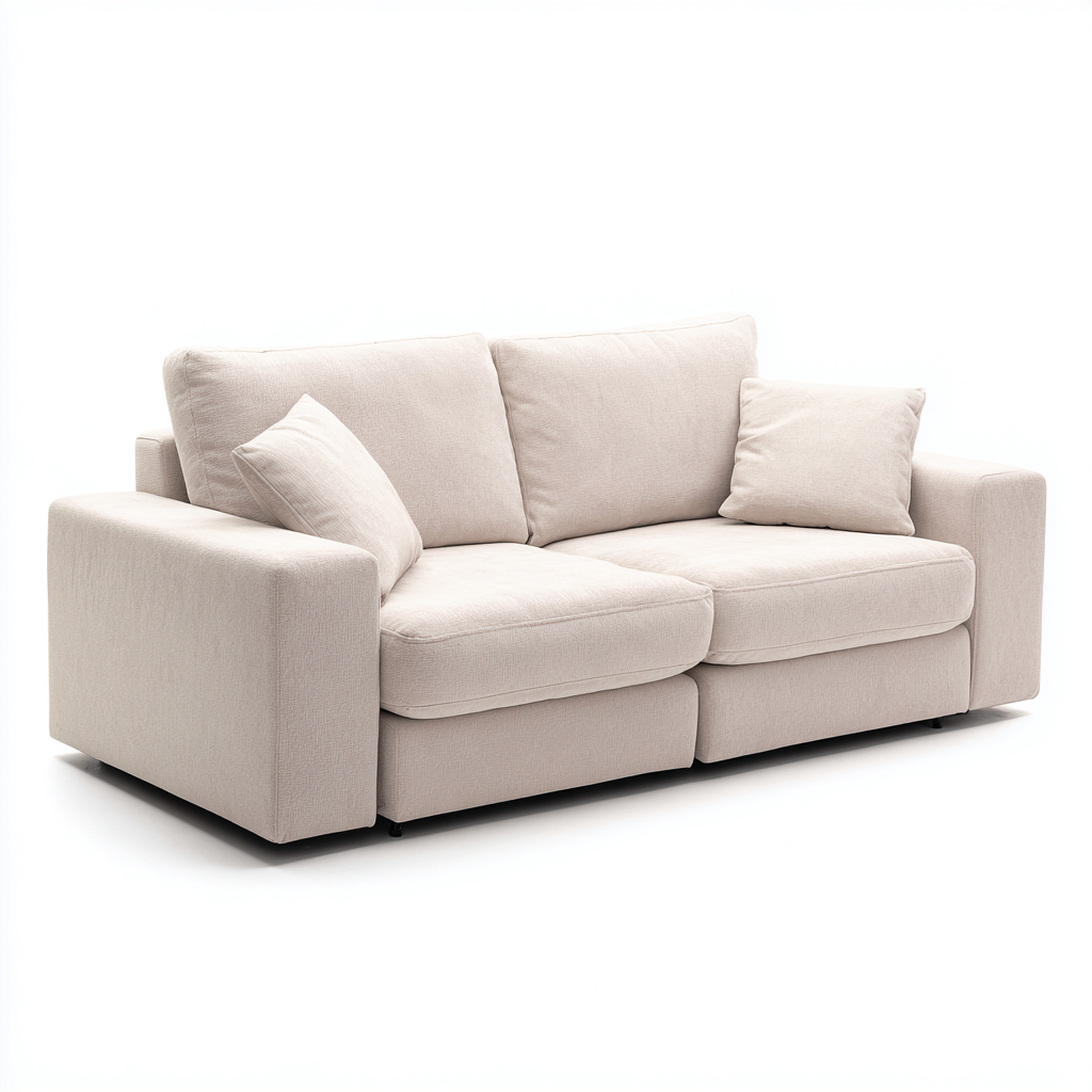 Divano a due posti in tessuto 186x98x86 cm - beige - design moderno- Havengetyard