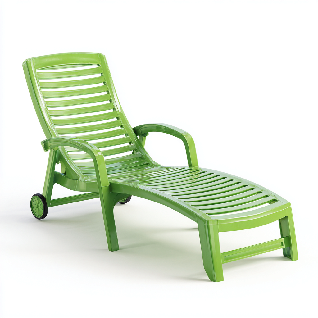 Lettino da sole per esterni struttura in plastica 190x70x85 cm - verde - design moderno per uso outdoor- Havengetyard