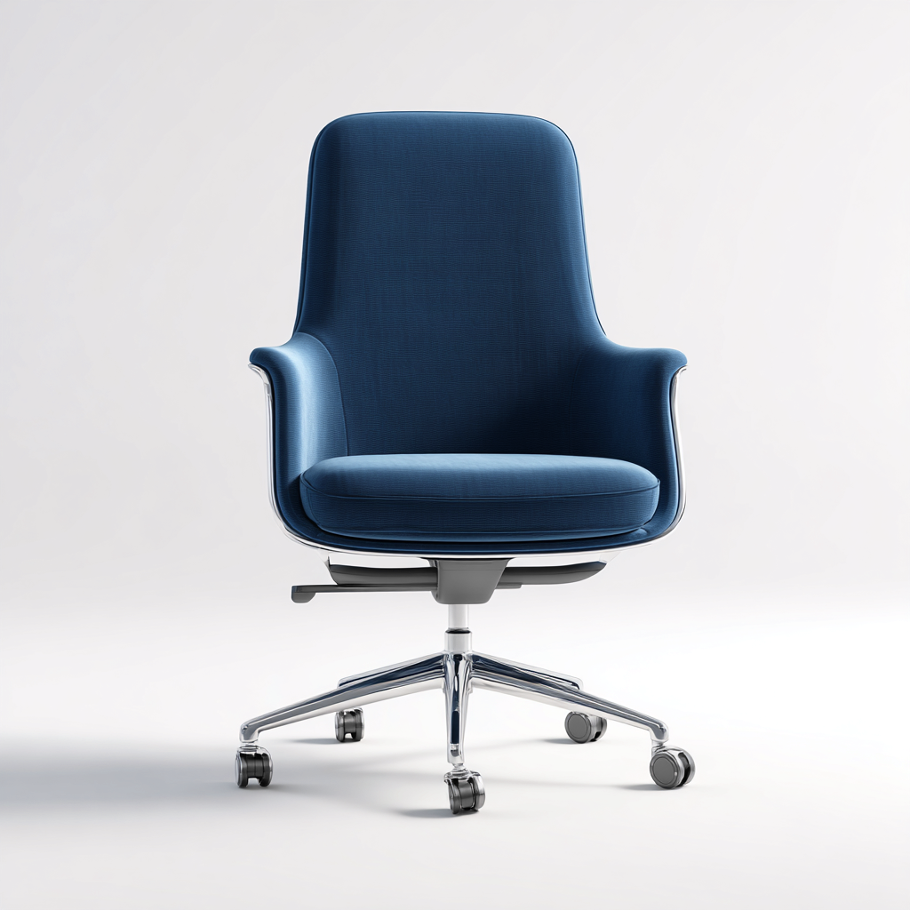 Sedia da ufficio - tessuto-metallo - 68x68x112 cm - blu - design ergonomico contemporaneo- Havengetyard