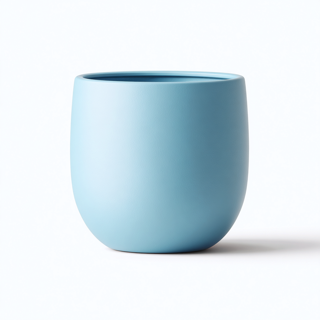 Vaso da fiori Plastica 18x18x22 cm - Azzurro - Design moderno- Havengetyard
