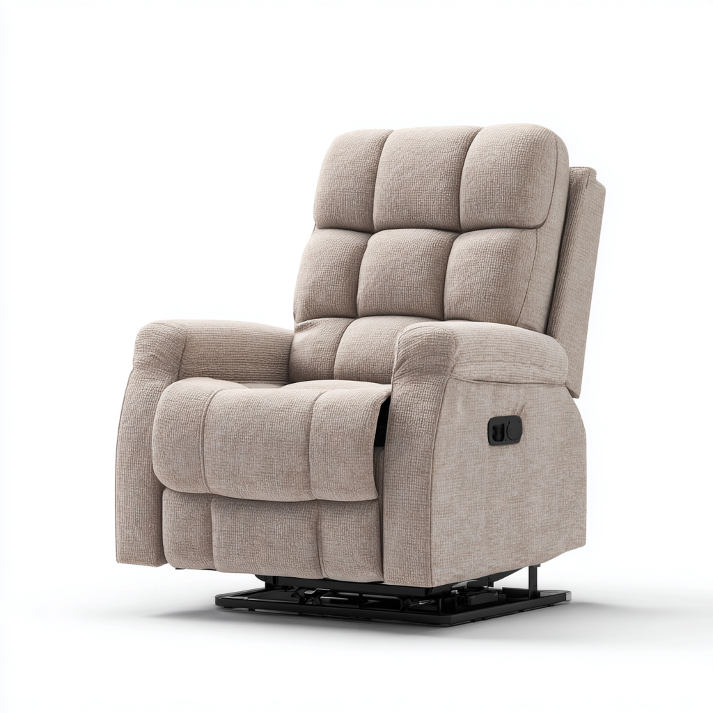 Poltrona reclinabile con sollevamento elettrico 90x90x110 cm - beige - design ergonomico- Havengetyard